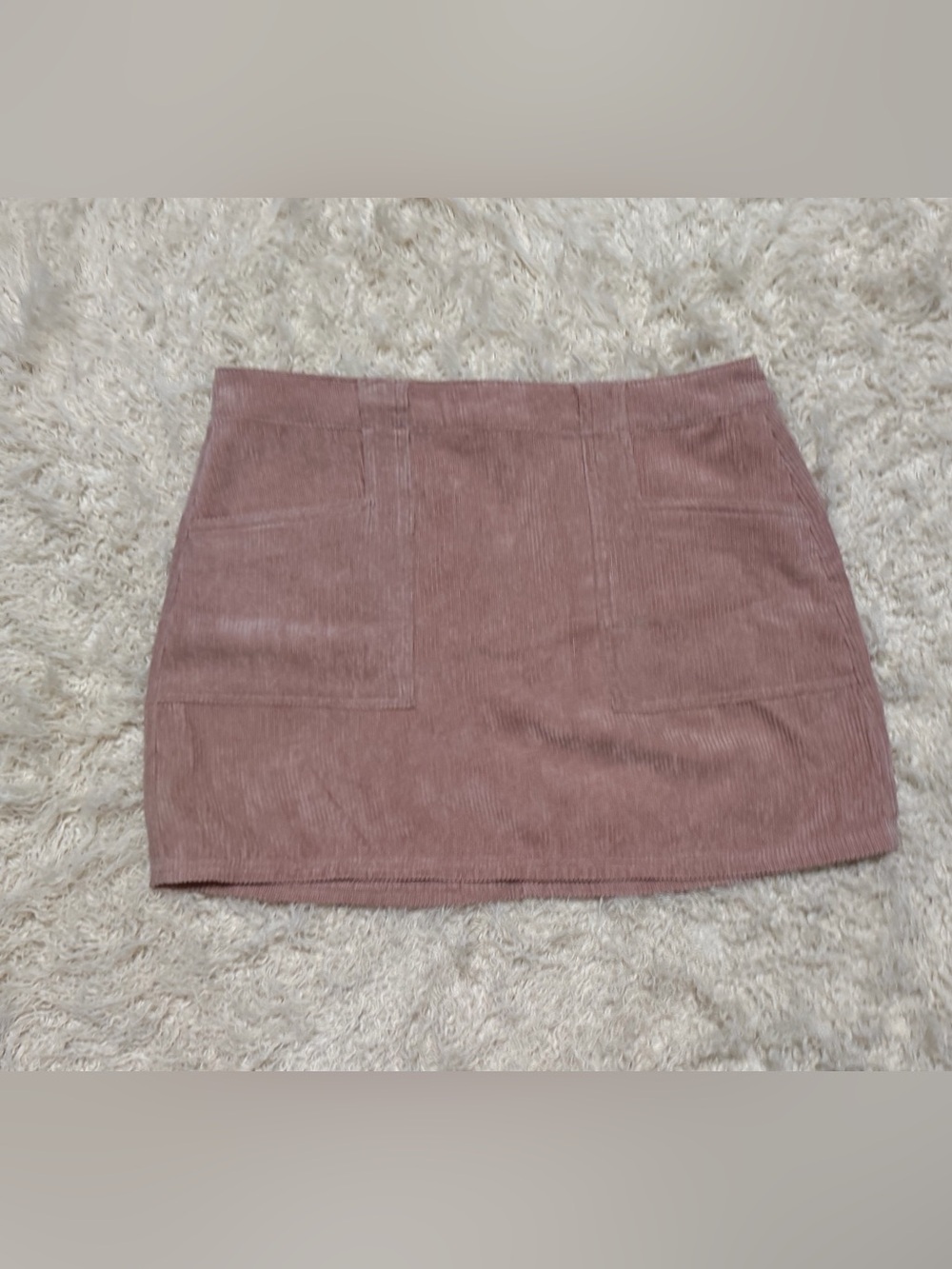 Morgan Claire women’s large Ribbed Mini Skirt in Dusty Rose